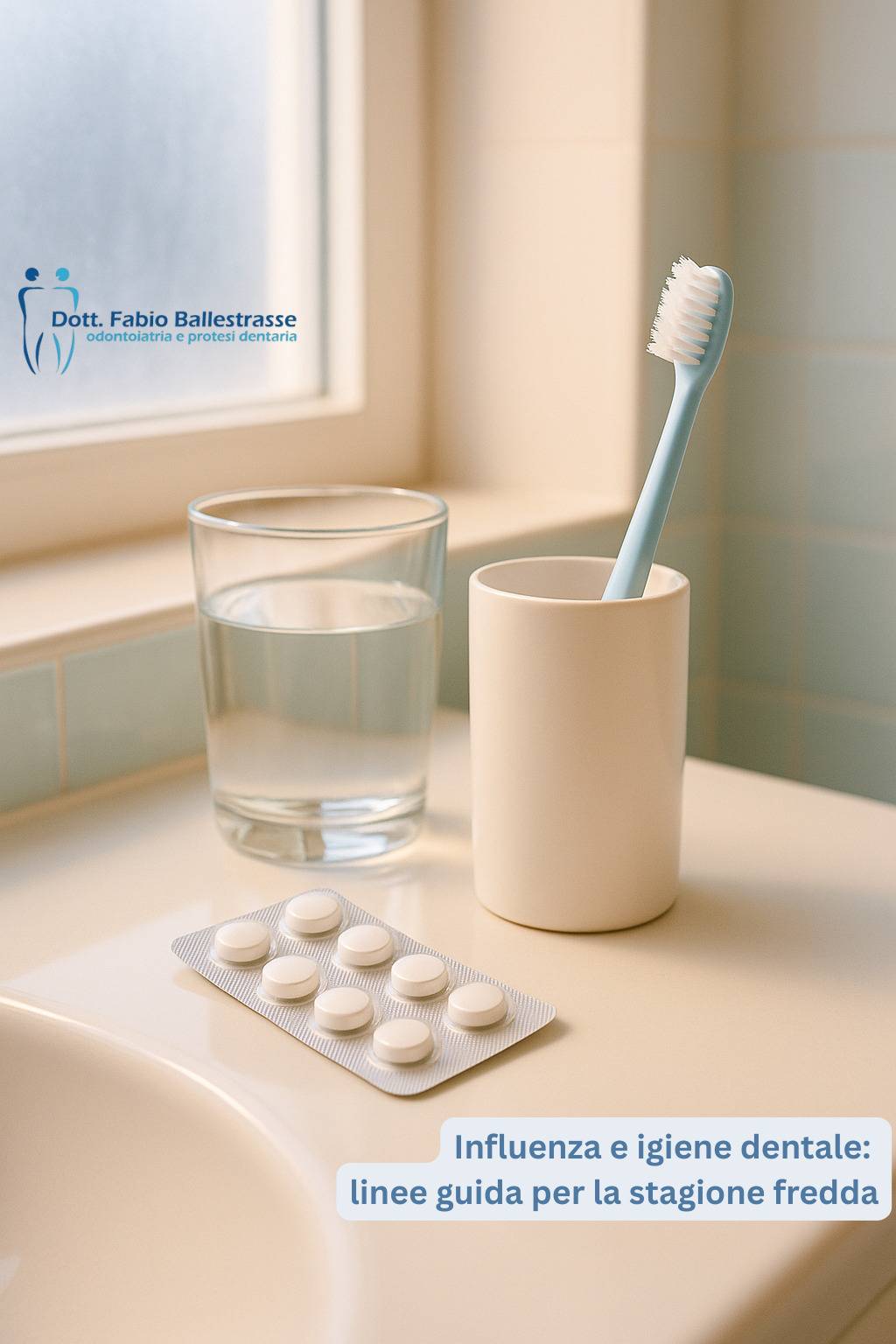 Foto GMB influenza e igiene dentale con logo